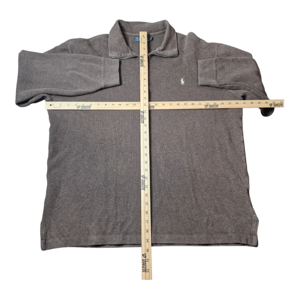 VTG Polo Ralph Lauren Men's XLT Brown Estate Rib‎ 1/4 Zip Pullover